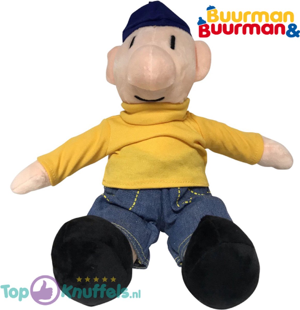 Buurman en Buurman Pluche Knuffel Geel Zittend 35 cm [Buurman & Buurman Plush Toy | Speelgoed Knuffelpop voor kinderen jongens meisjes | Speel en Knuffel met jou favoriete knuffels]